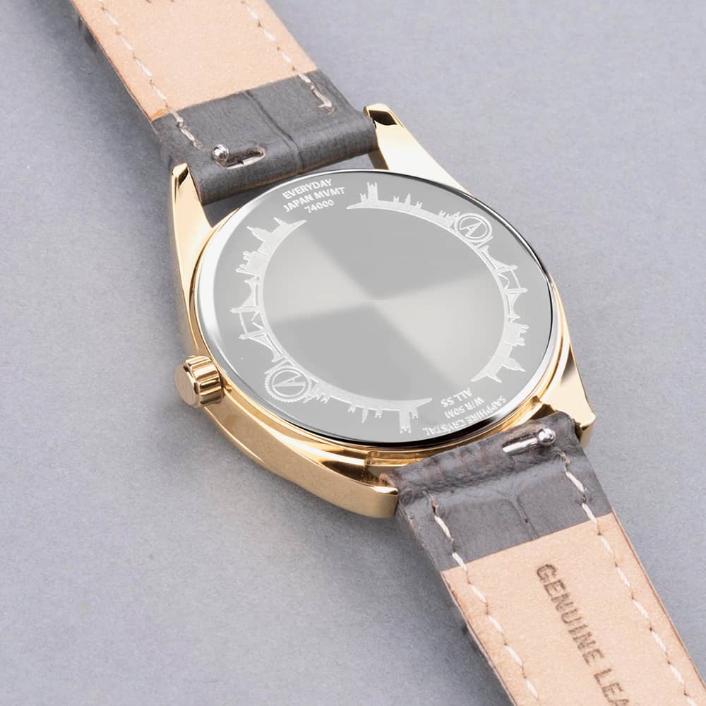 Accurist Everyday Grey Leather Strap Watch 74000