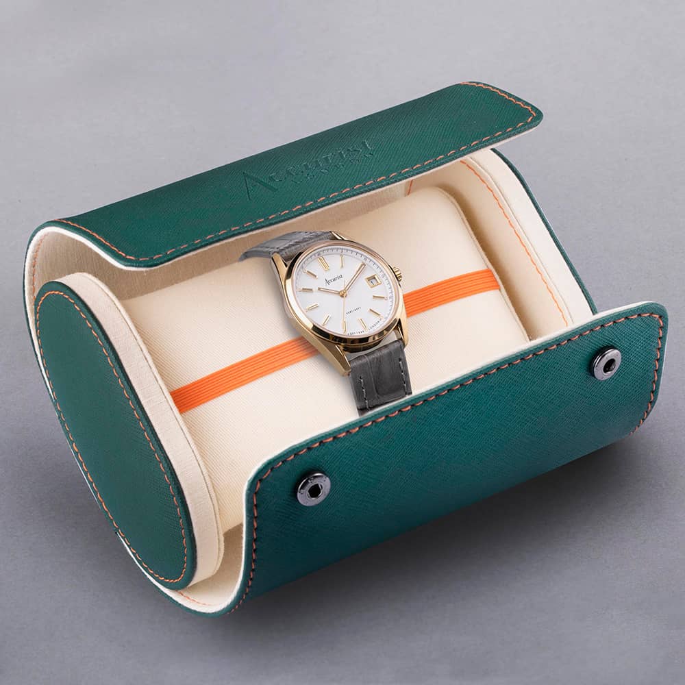 Accurist Everyday Grey Leather Strap Watch 74000
