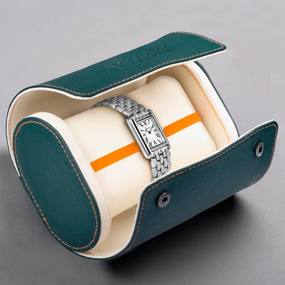 Accurist Rectangle Silver White Dial Watch 71006