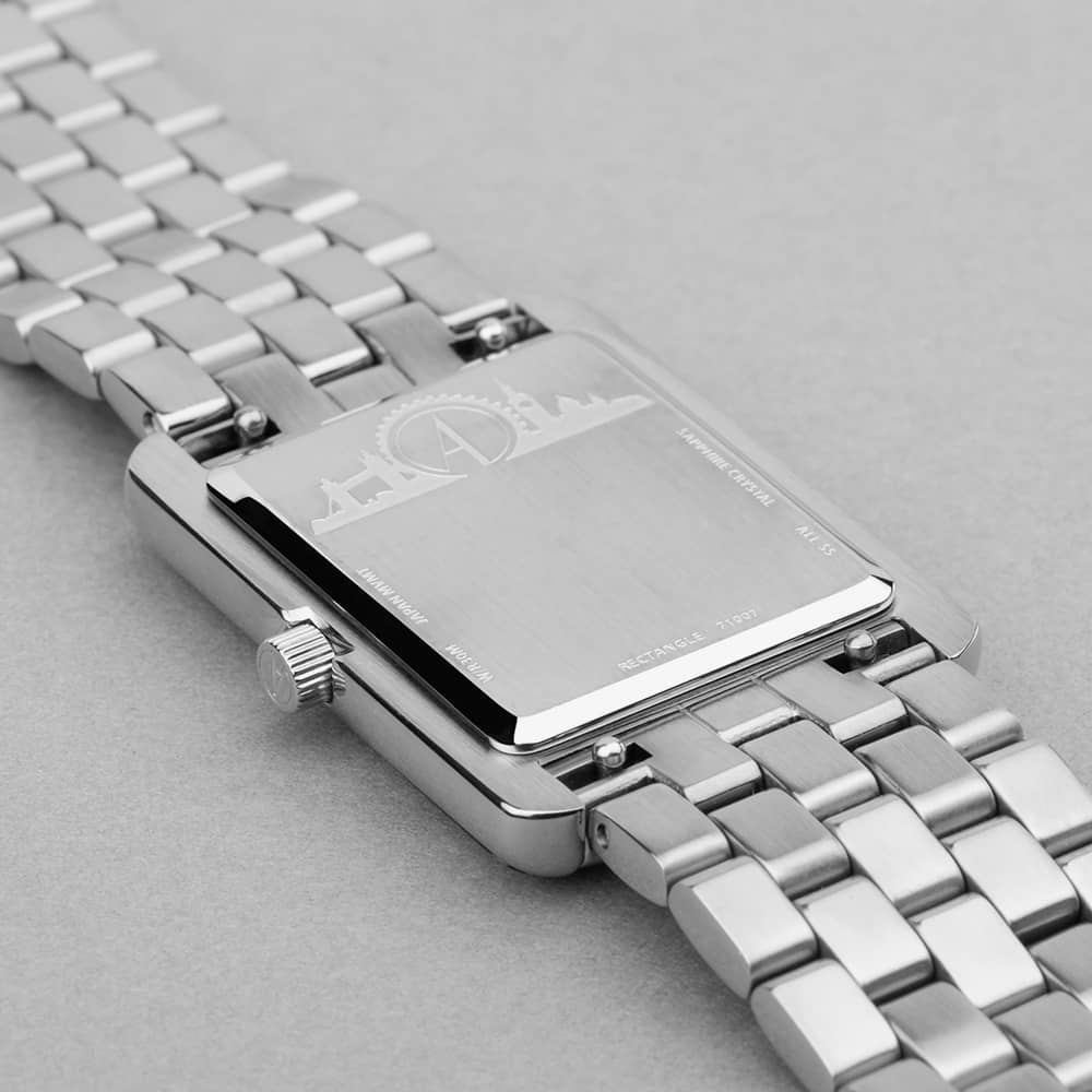 Accurist Rectangle Silver With Blue Roman Numerals Watch 71007