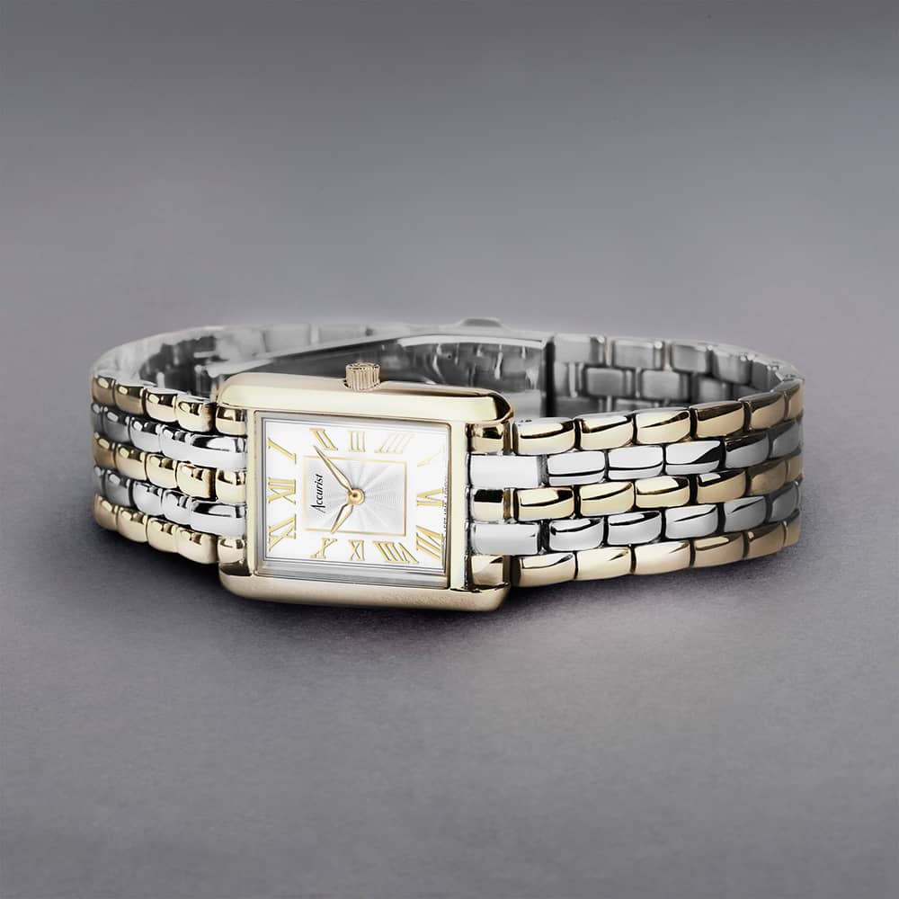 Accurist Rectangle Ladies Two Tone Watch 71009
