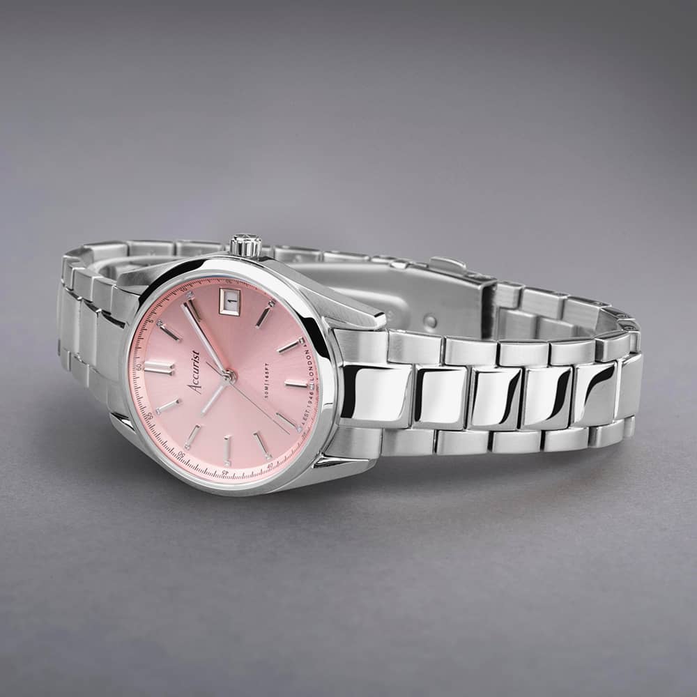 Accurist Everyday Pink Sunray Dial Watch 74003