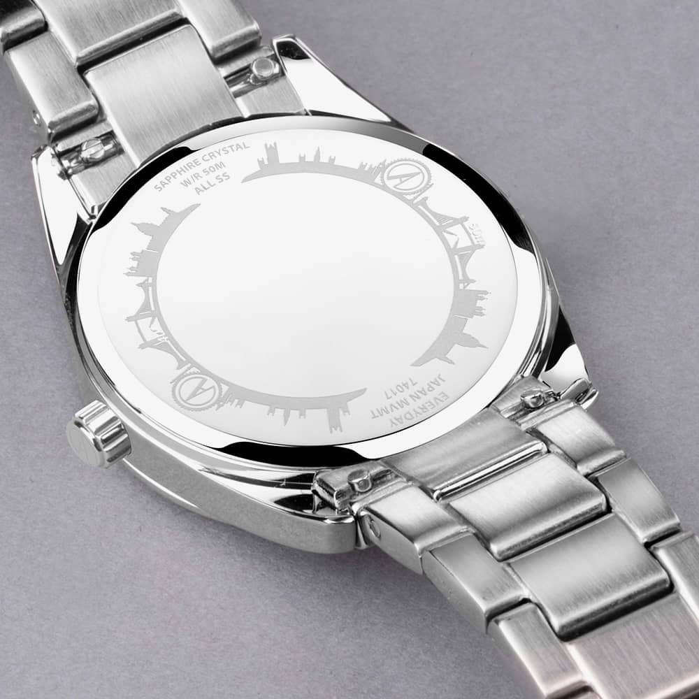 Accurist Everyday Solar Two Tone Blue Mother Of Pearl Watch 74017