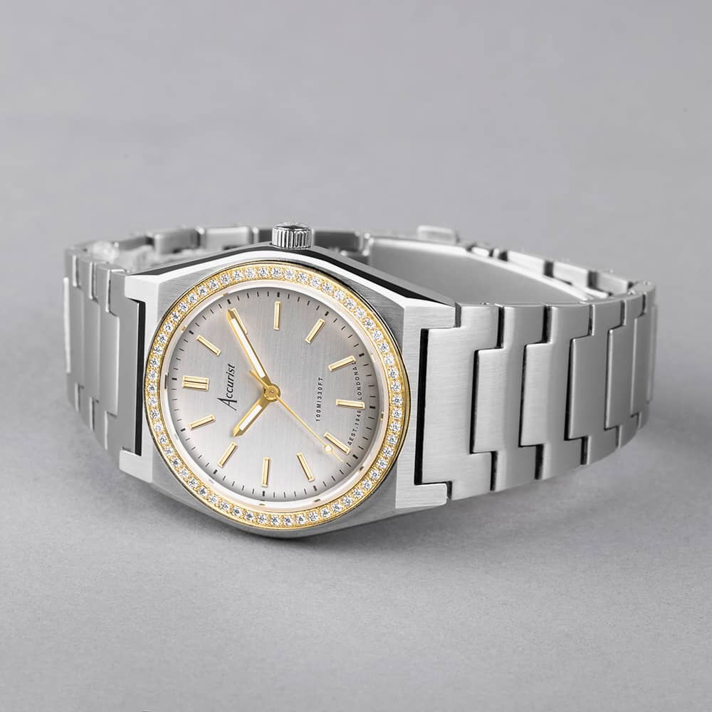 Accurist Origin Gold Plated Crystal Set Watch 70016