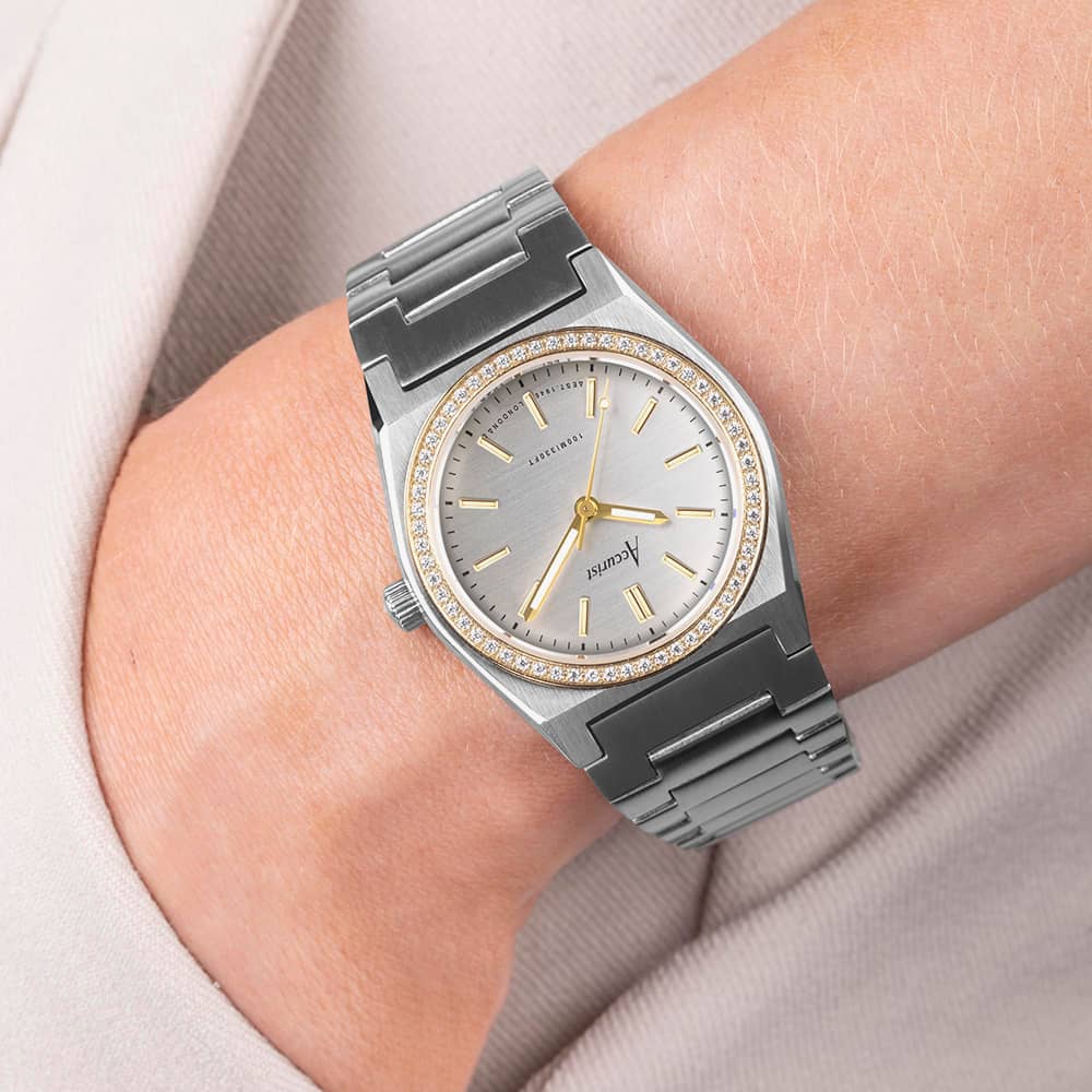 Accurist Origin Gold Plated Crystal Set Watch 70016