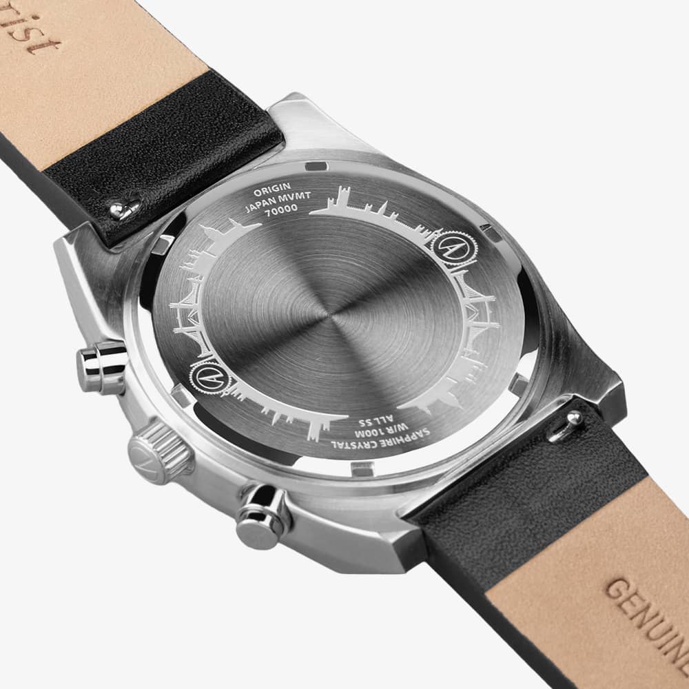 Accurist Origin Black Leather Chronograph Watch 70000
