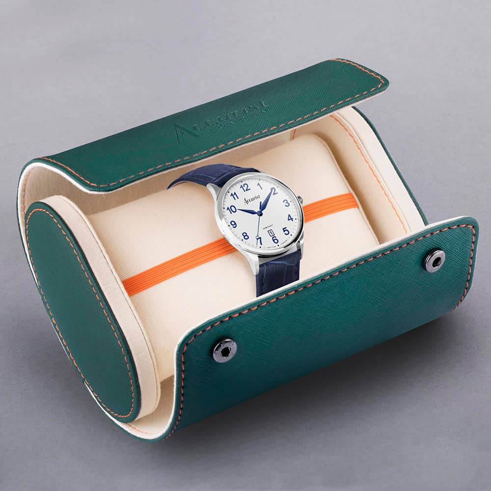 Accurist Classic Blue Leather Strap Watch 73000