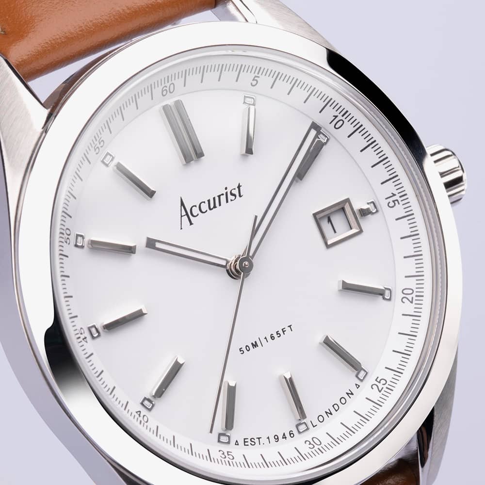 Accurist Everyday Brown Leather Strap Watch 74011