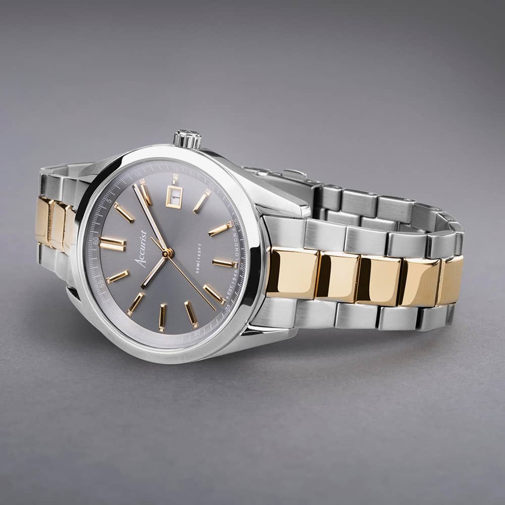 Accurist Everyday Two Tone Grey Dial Watch 74013