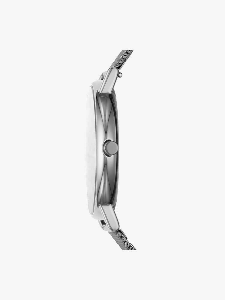 Skagen Mens Signatur Stainless Steel Grey Dial Mesh Strap Watch SKW6577
