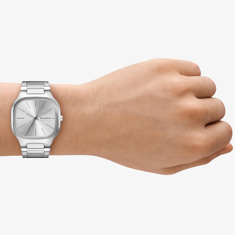 Skagen Mens Mellem Silver Square Dial Watch SW6934