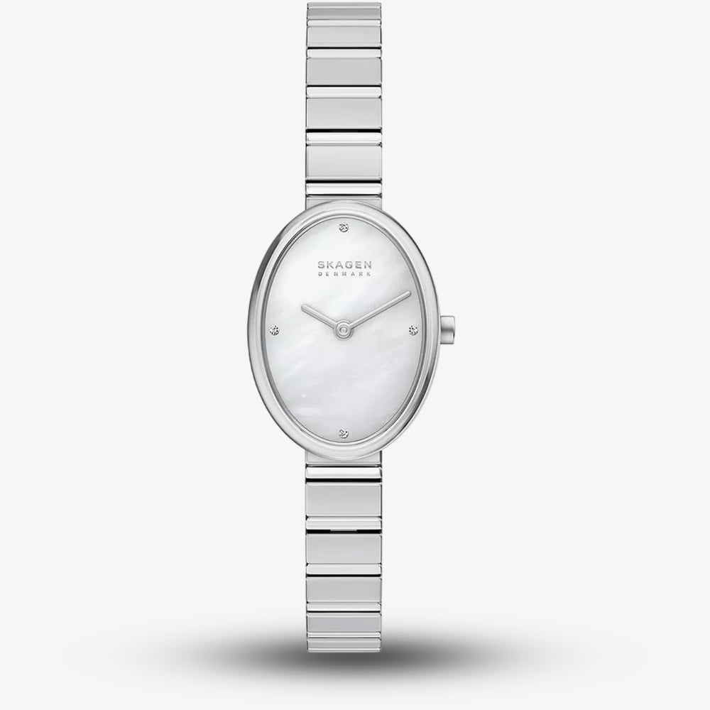 Skagen Ladies Anita Oval Two-Hand Silver Bracelet Watch SKW3182
