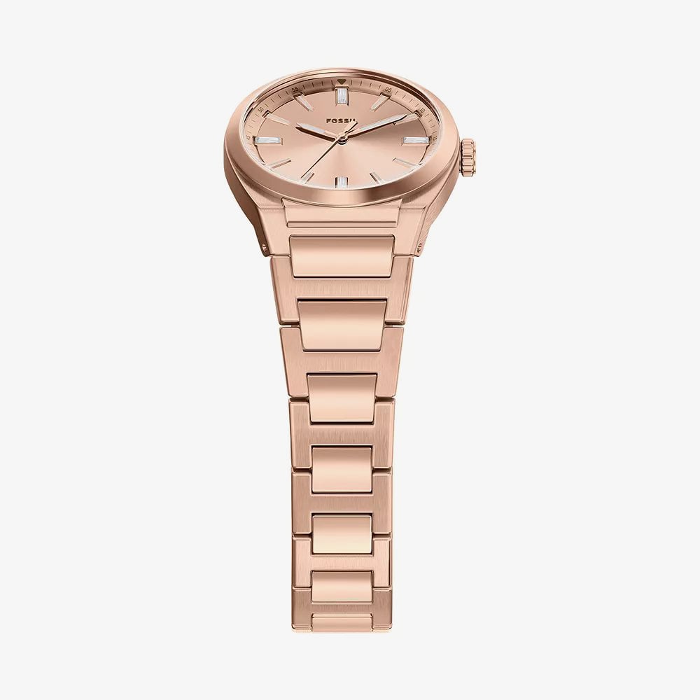 Fossil Ladies Everett Rose Gold Dial Bracelet Watch ES5491