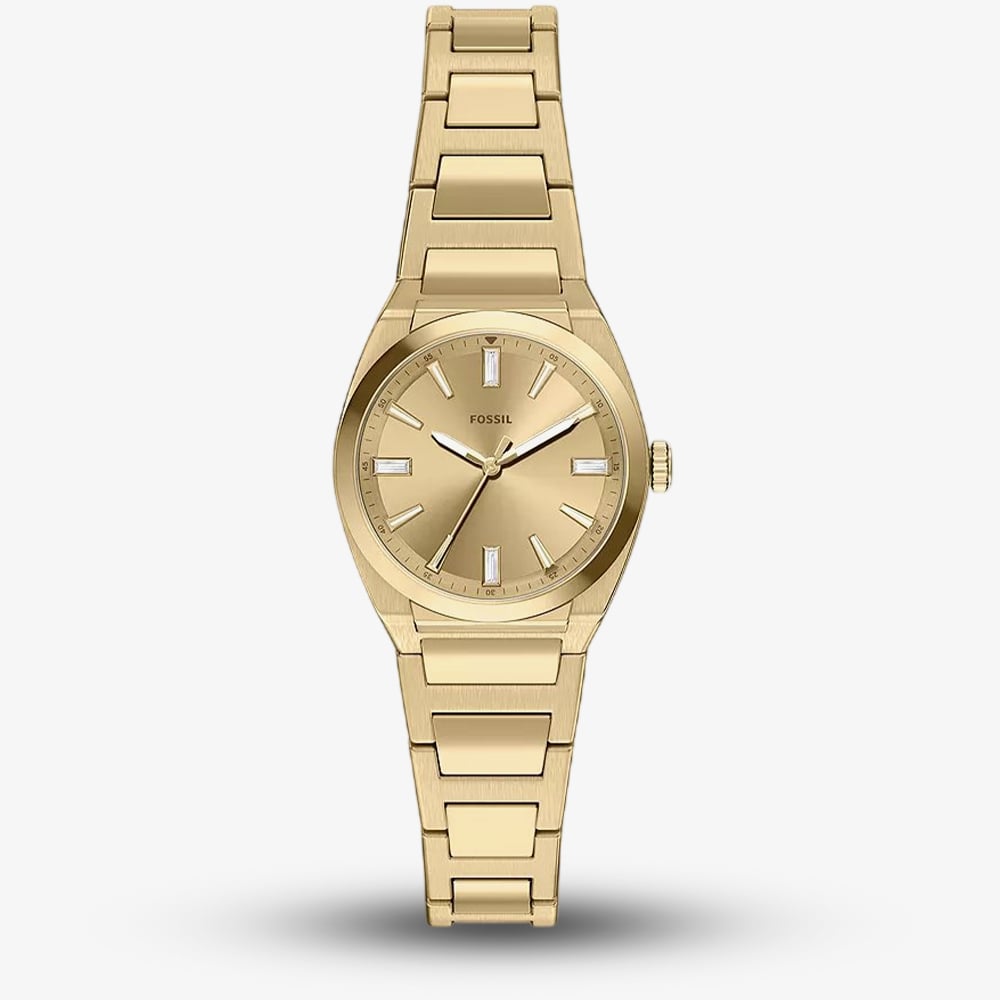 Fossil Ladies Everett Gold Dial Bracelet Watch ES5492