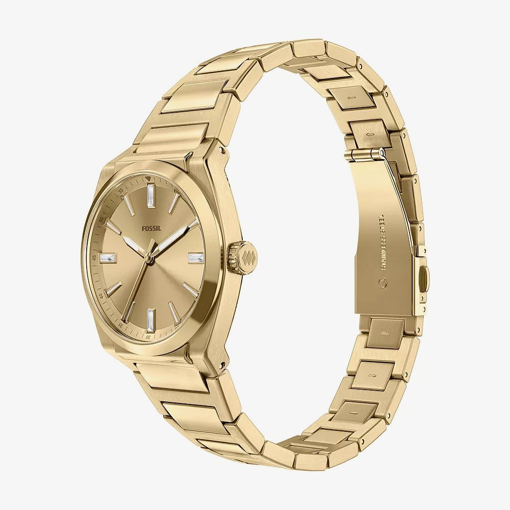 Fossil Ladies Everett Gold Dial Bracelet Watch ES5492