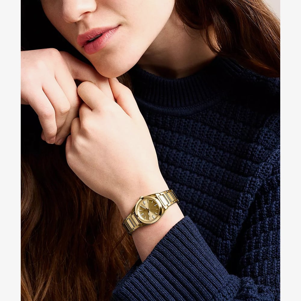 Fossil Ladies Everett Gold Dial Bracelet Watch ES5492