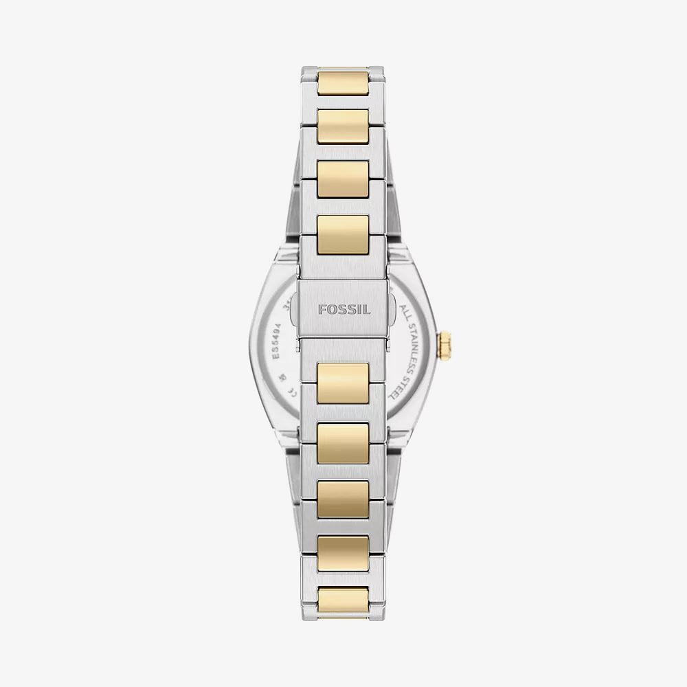Fossil Ladies Everett Silver Dial Two Tone Bracelet Watch ES5494