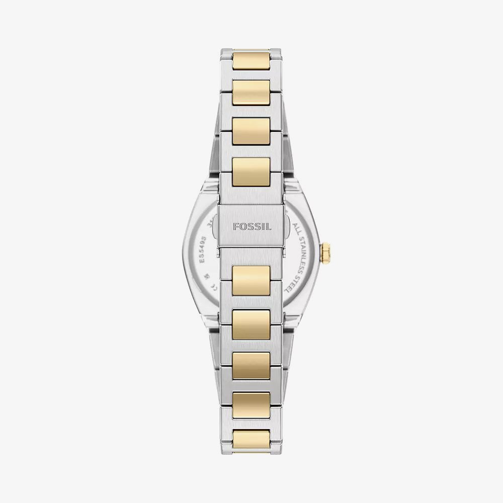 Fossil Ladies Everett Black Dial Two Tone Bracelet Watch ES5495