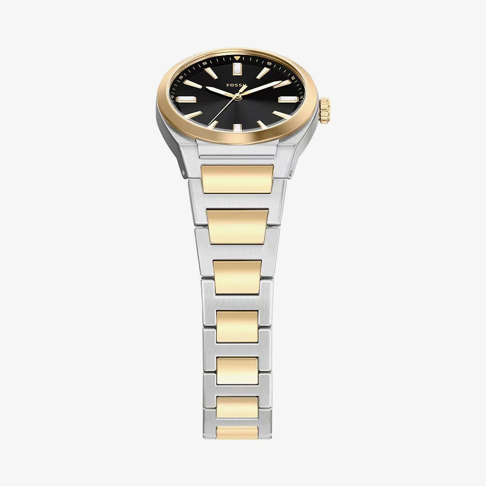 Fossil Ladies Everett Black Dial Two Tone Bracelet Watch ES5495