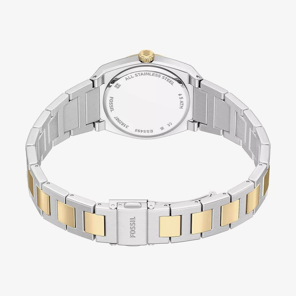 Fossil Ladies Everett Black Dial Two Tone Bracelet Watch ES5495