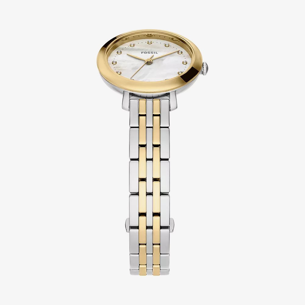 Fossil Ladies Heidi Mother of Pearl Dial Two Tone Bracelet Watch ES5500