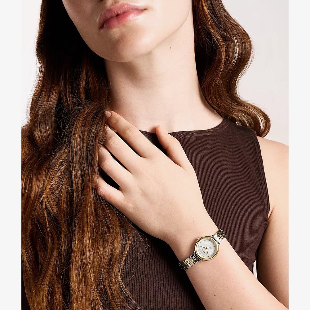 Fossil Ladies Heidi Mother of Pearl Dial Two Tone Bracelet Watch ES5500
