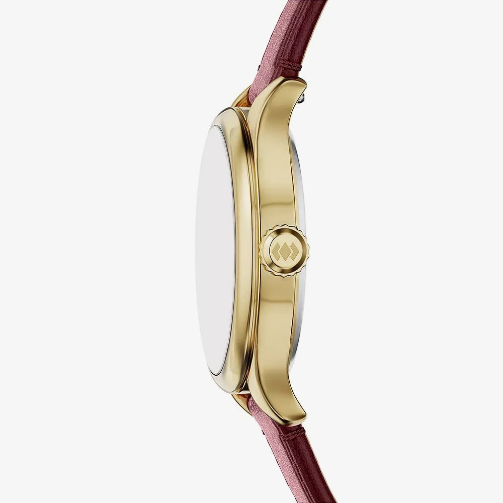 Fossil Ladies Gilmore Silver Dial Leather Strap Watch ES5510
