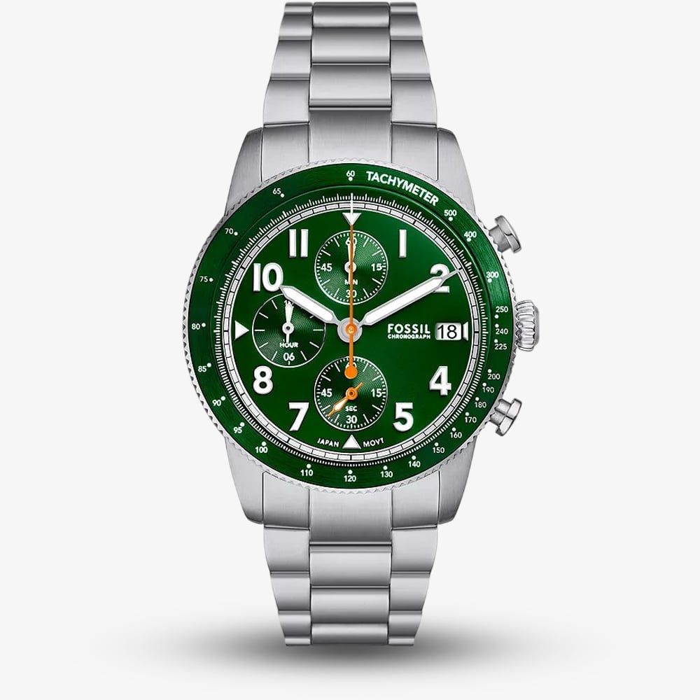 Click to view product details and reviews for Fossil Mens Sport Tourer Chronograph Green Dial Watch Fs6048.