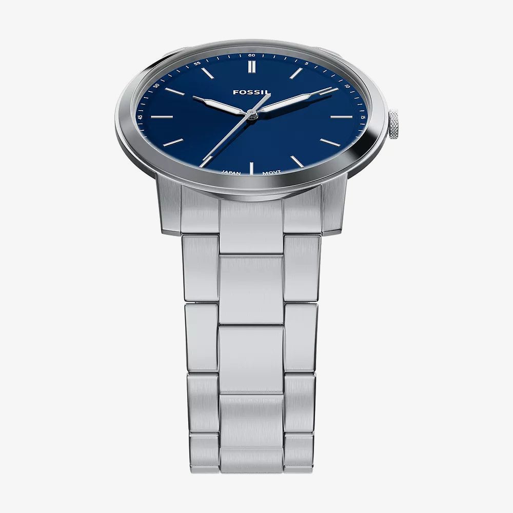 Fossil Mens Minimalist Blue Dial Bracelet Watch FS6180