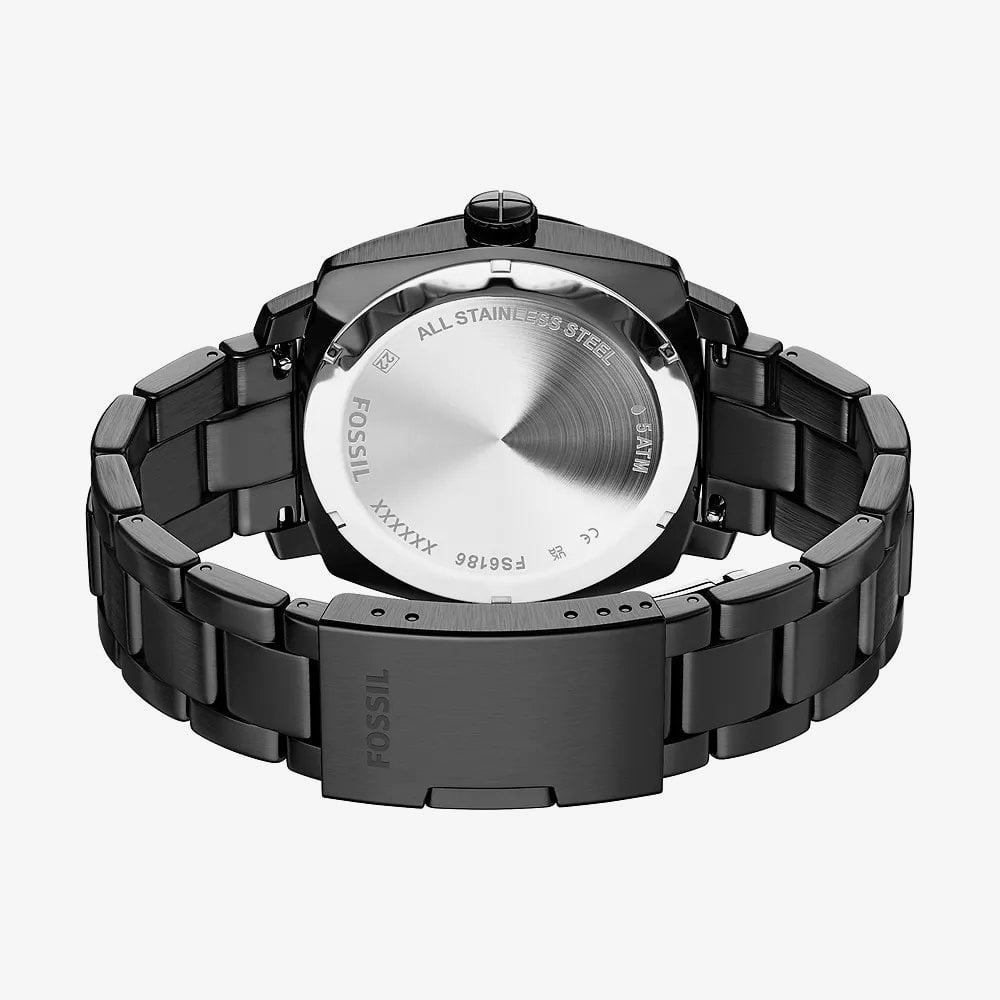 Fossil Mens Machine Black Dial Bracelet Watch FS6186