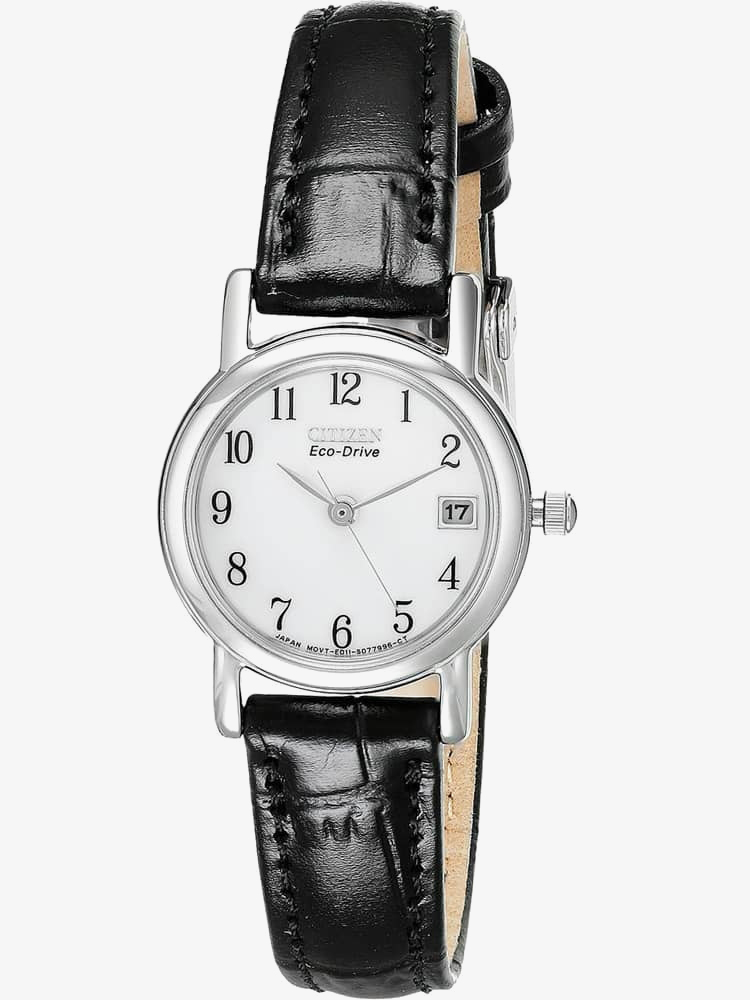 Citizen Ladies Black Leather Strap Watch EW1270-06A