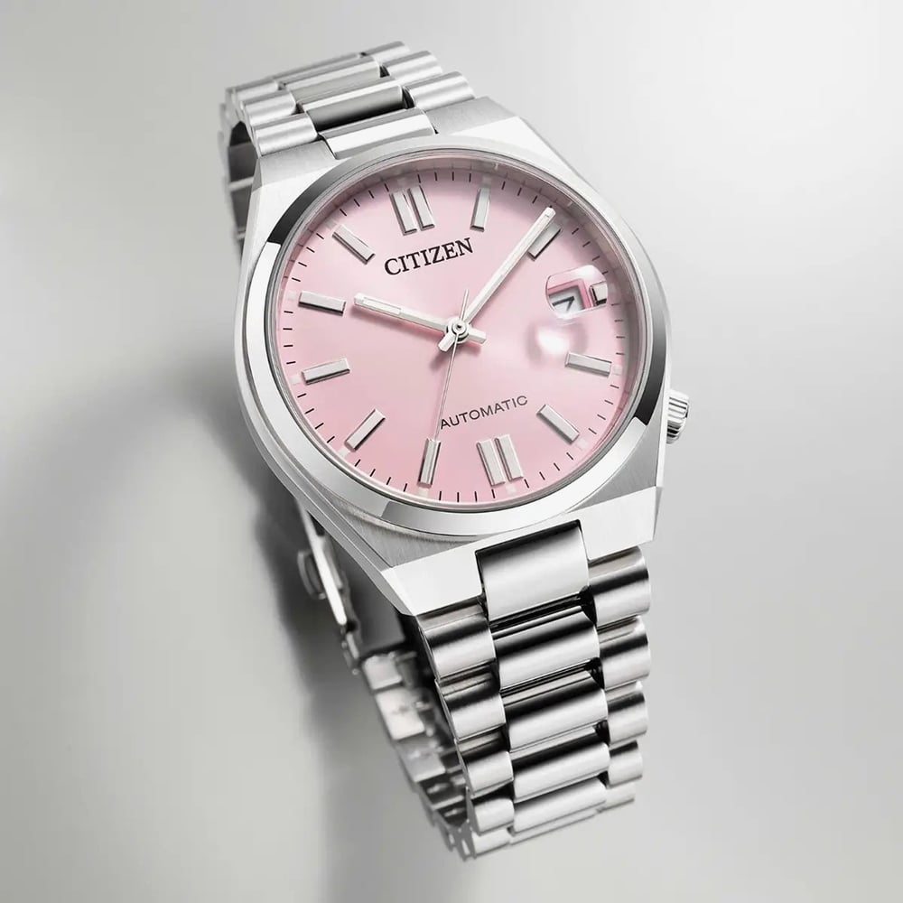 Citizen Ladies Tsuyosa Automatic Silver Tone Pink Dial Watch NJ0200-50Z