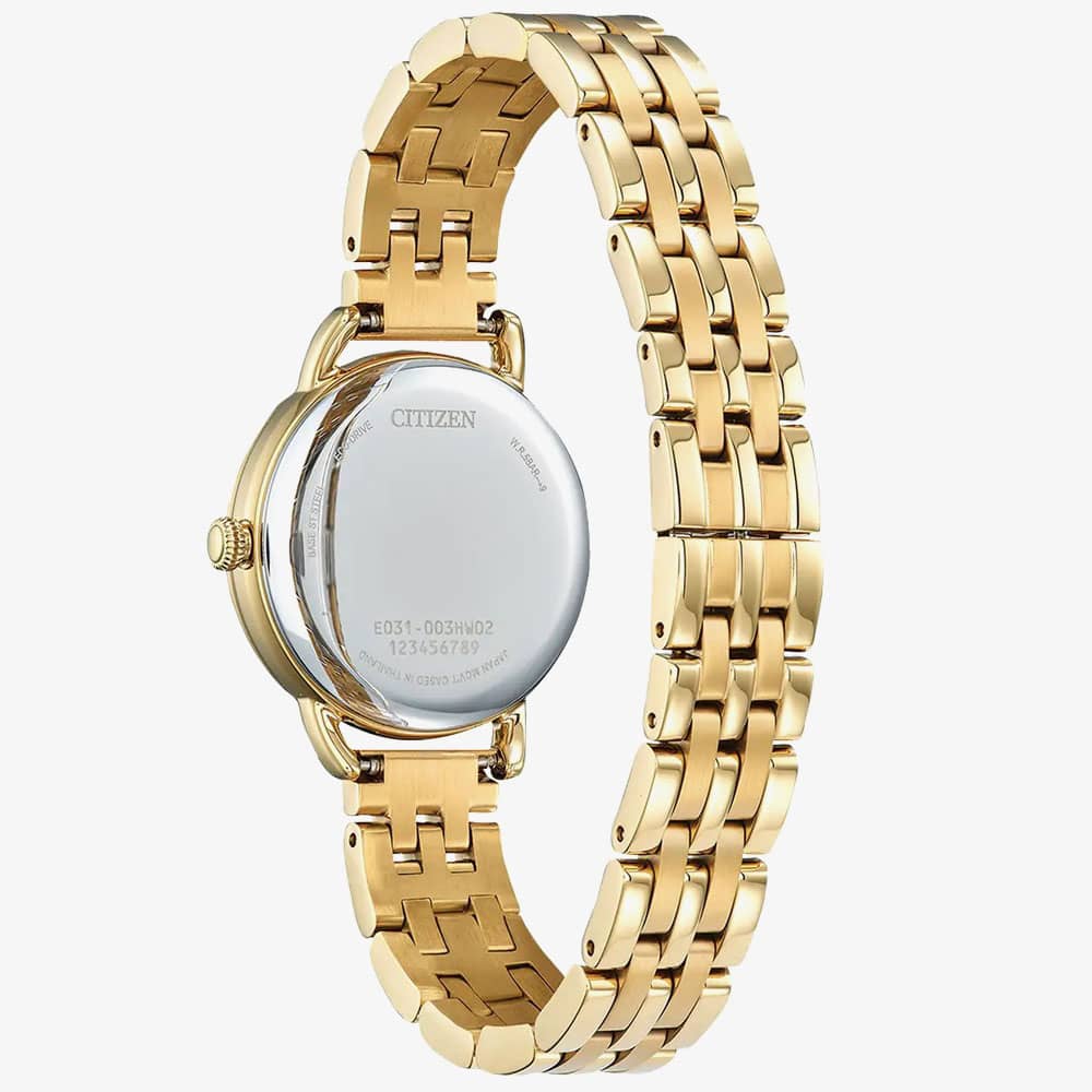 Citizen Ladies Classic Eco-Drive Gold Tone Watch EM1052-51A