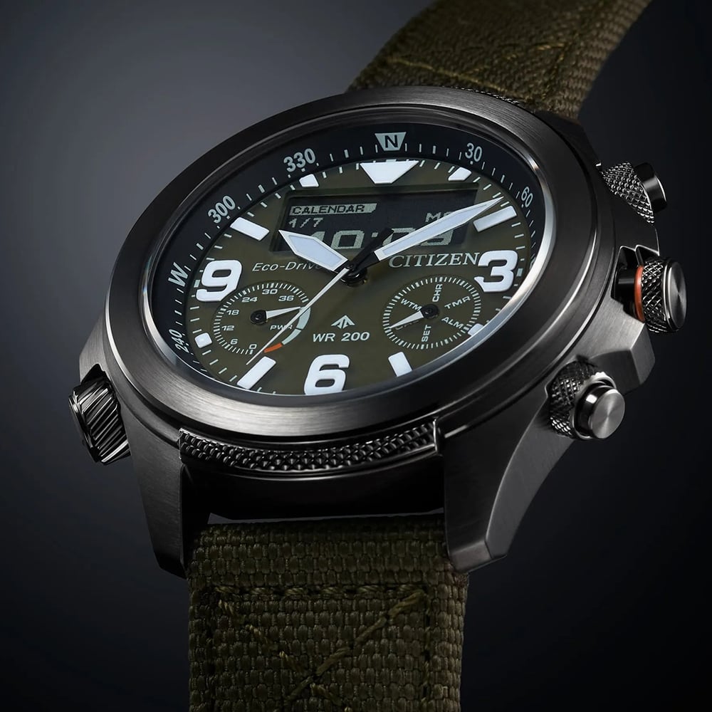 Citizen Promaster Eco Drive Combination Green Watch JV1005-02W