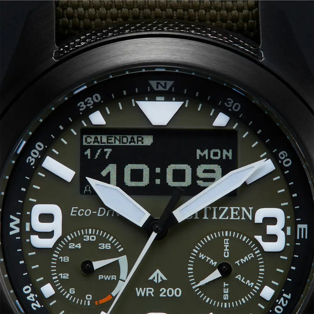 Citizen Promaster Eco Drive Combination Green Watch JV1005-02W