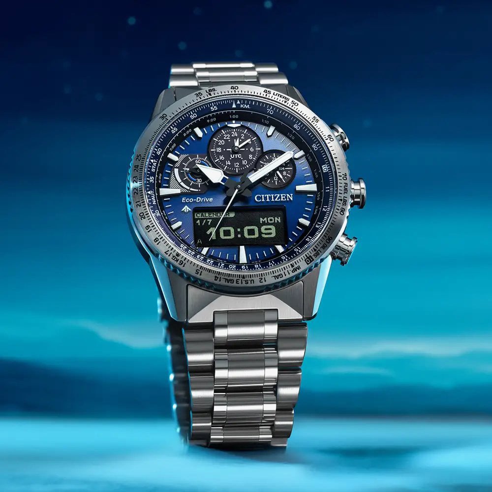 Citizen Mens Promaster Skyhawk Blue Dial Dual Display Watch JV2000-51L