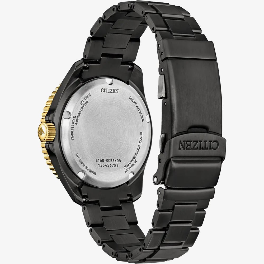 Citizen Mens Limited Edition Eco-Drive Promaster Diver Black & Gold Bracelet Watch BN0264-53E