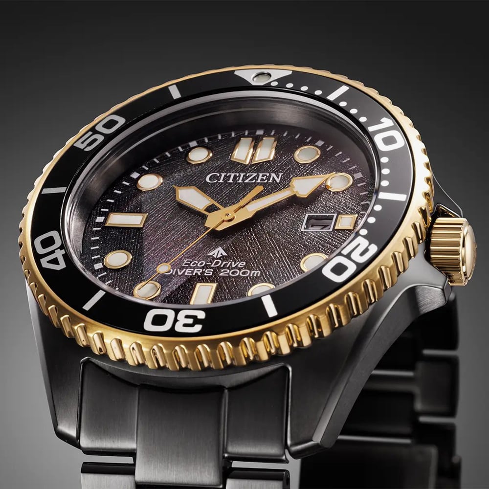Citizen Mens Limited Edition Eco-Drive Promaster Diver Black & Gold Bracelet Watch BN0264-53E