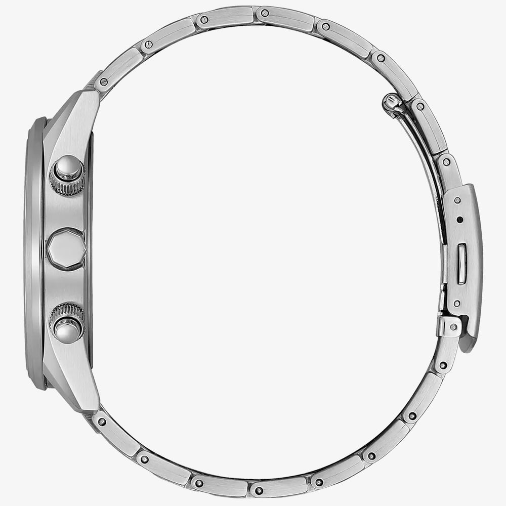 Citizen Mens World Chronograph A.T Atomic Timekeeping Silver Bracelet Watch AT8260-85A