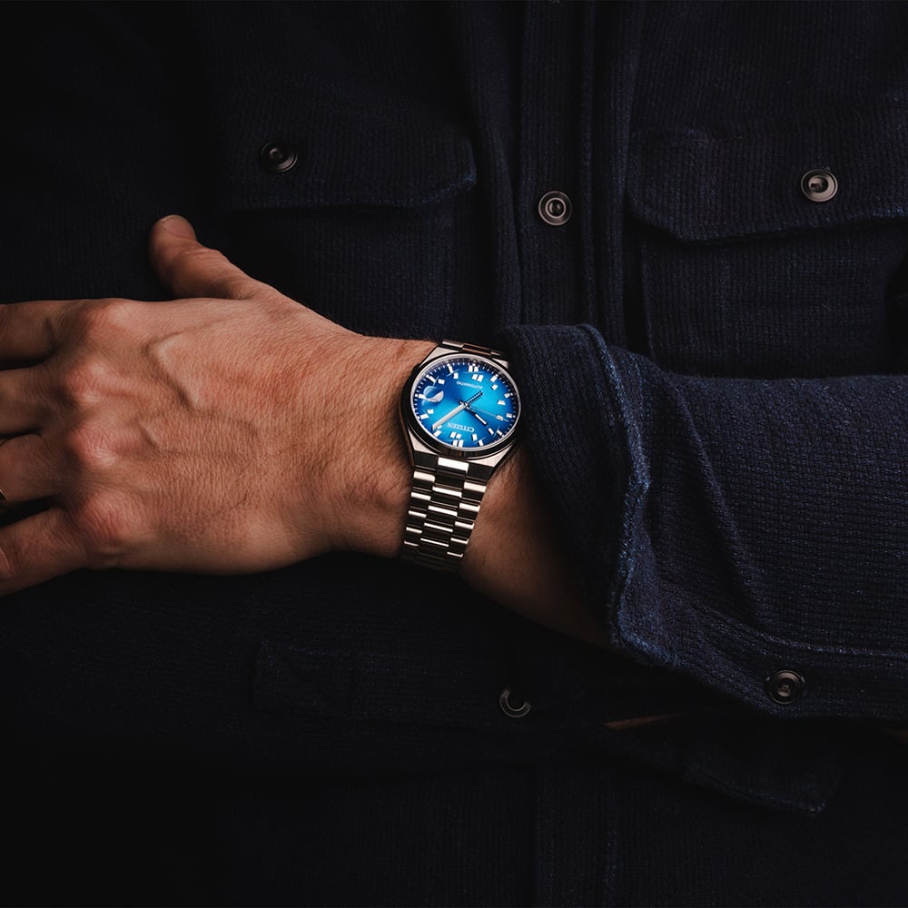 Citizen Mens Limited Edition Tsuyosa x Seconde/Seconde/ Automatic Blue Bracelet Watch NJ0157-81L