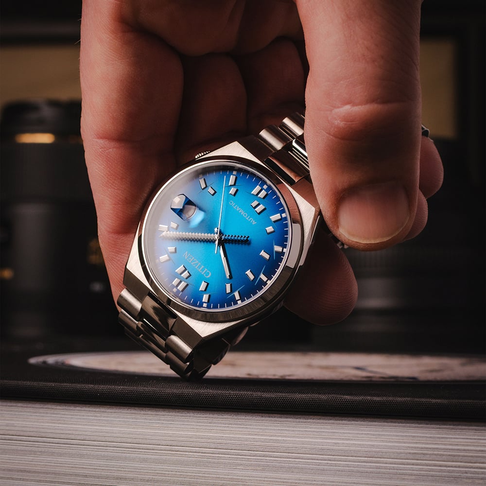 Citizen Mens Limited Edition Tsuyosa x Seconde/Seconde/ Automatic Blue Bracelet Watch NJ0157-81L