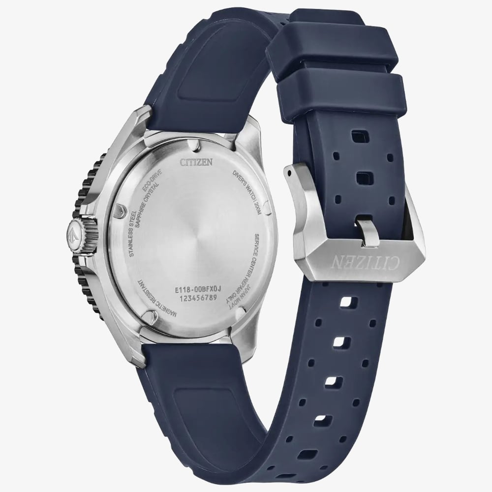 Citizen Mens Promaster Diver Blue Dial Blue Polyurethane Strap Watch BN0267-04L