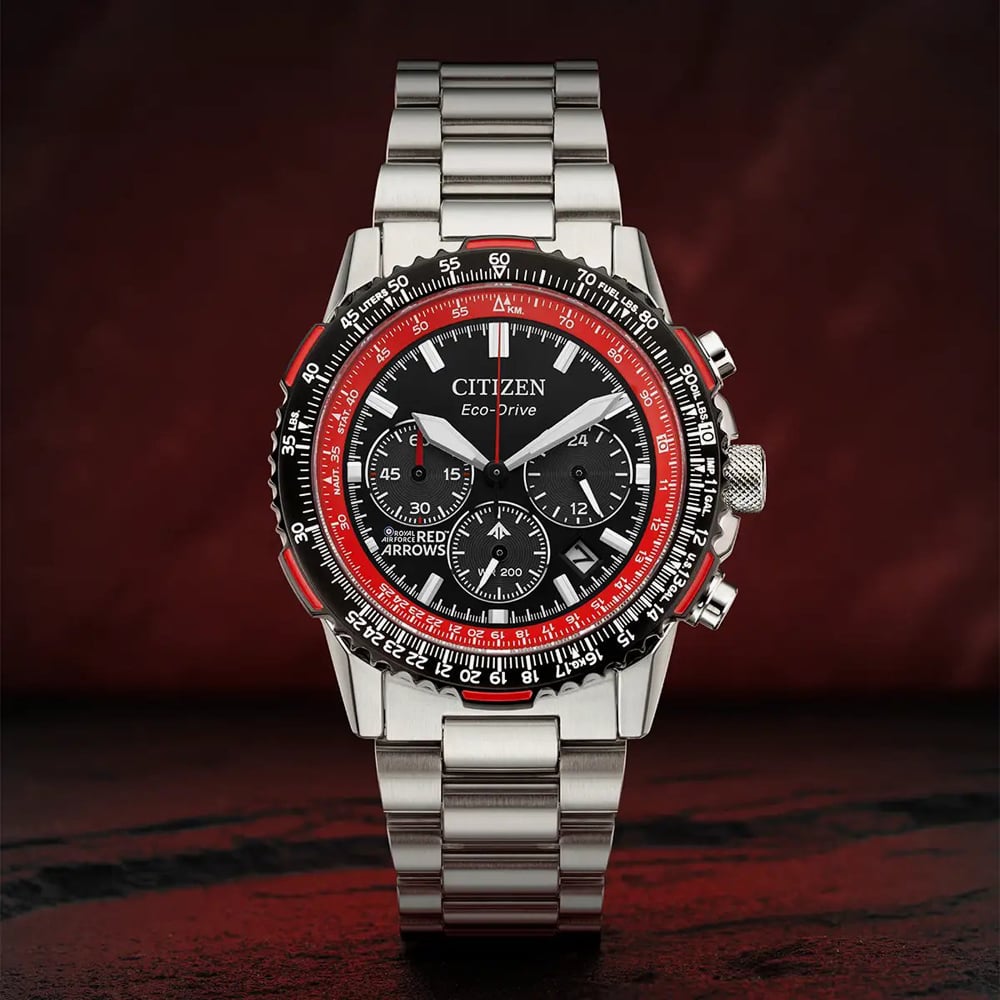 Citizen Mens Red Arrows Promaster Air Navihawk Chronograph Black Dial Bracelet Watch CA4666-56E