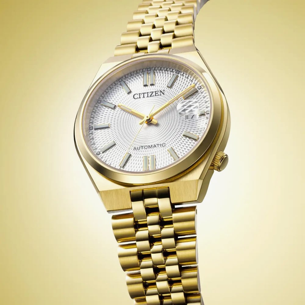 Citizen Ladies Tsuyosa 60 White Dial Golden Bracelet Watch NK0032-56A