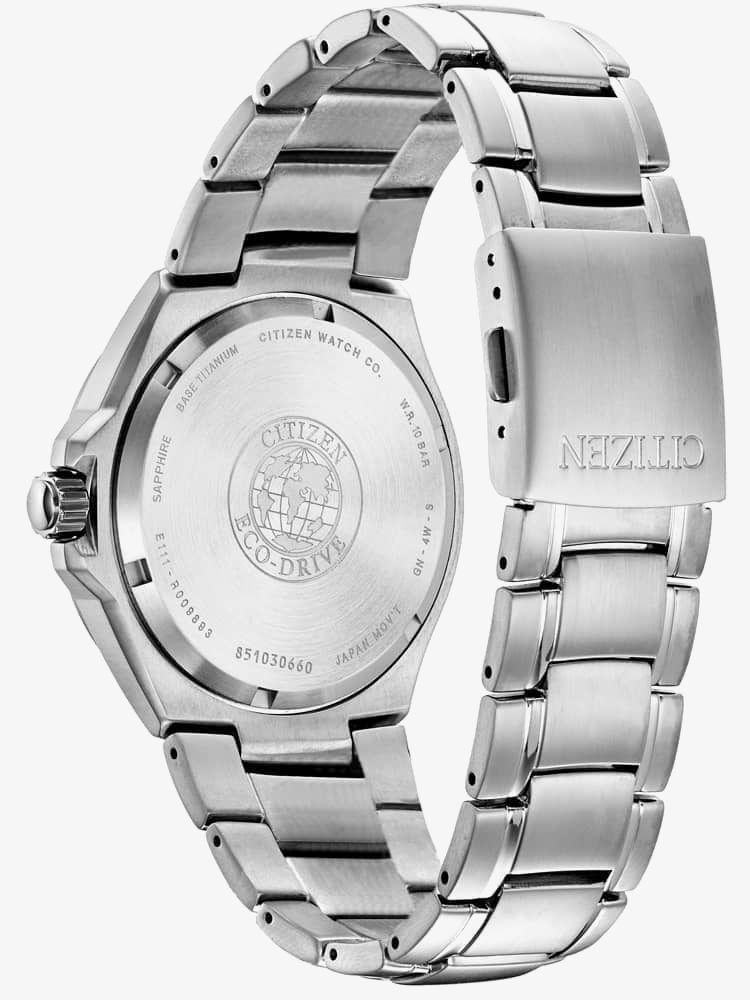 Citizen Mens Super Titanium Blue Date Dial Bracelet Watch BM7431-51L