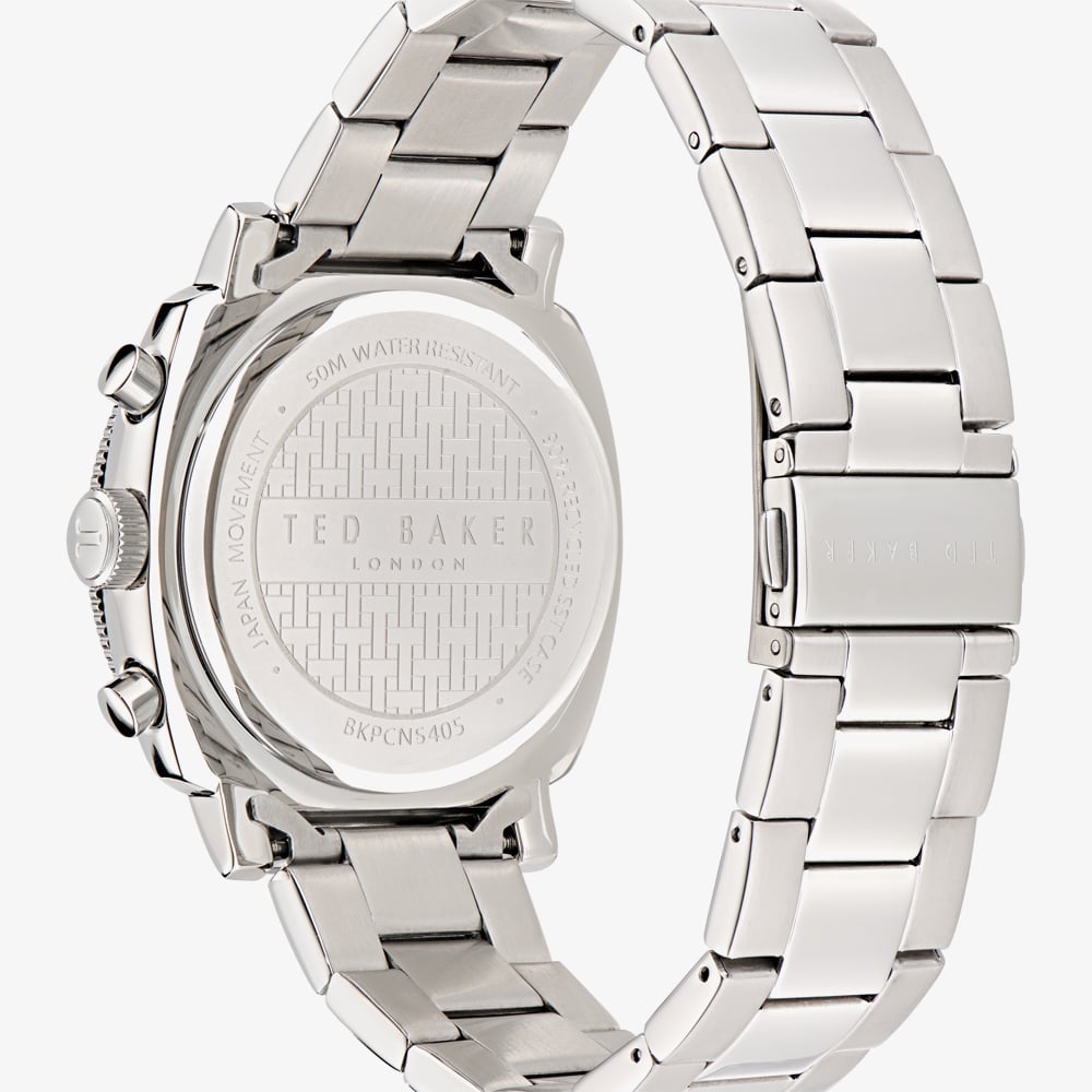 Ted Baker Mens Silver Tone Case Black Dial Watch BKPCNS4059I