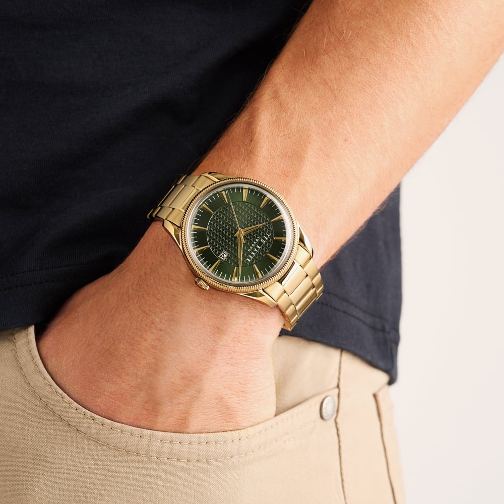 Ted Baker Mens Leytonn Gold & Green Watch BKPLTS4039I
