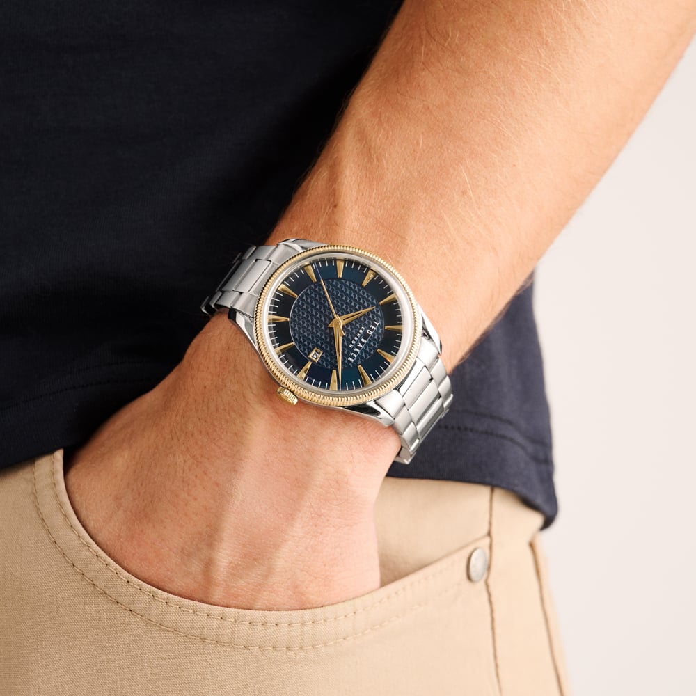 Ted Baker Leytonn Gold Tone & Blue Dial Watch BKPLTS4059I