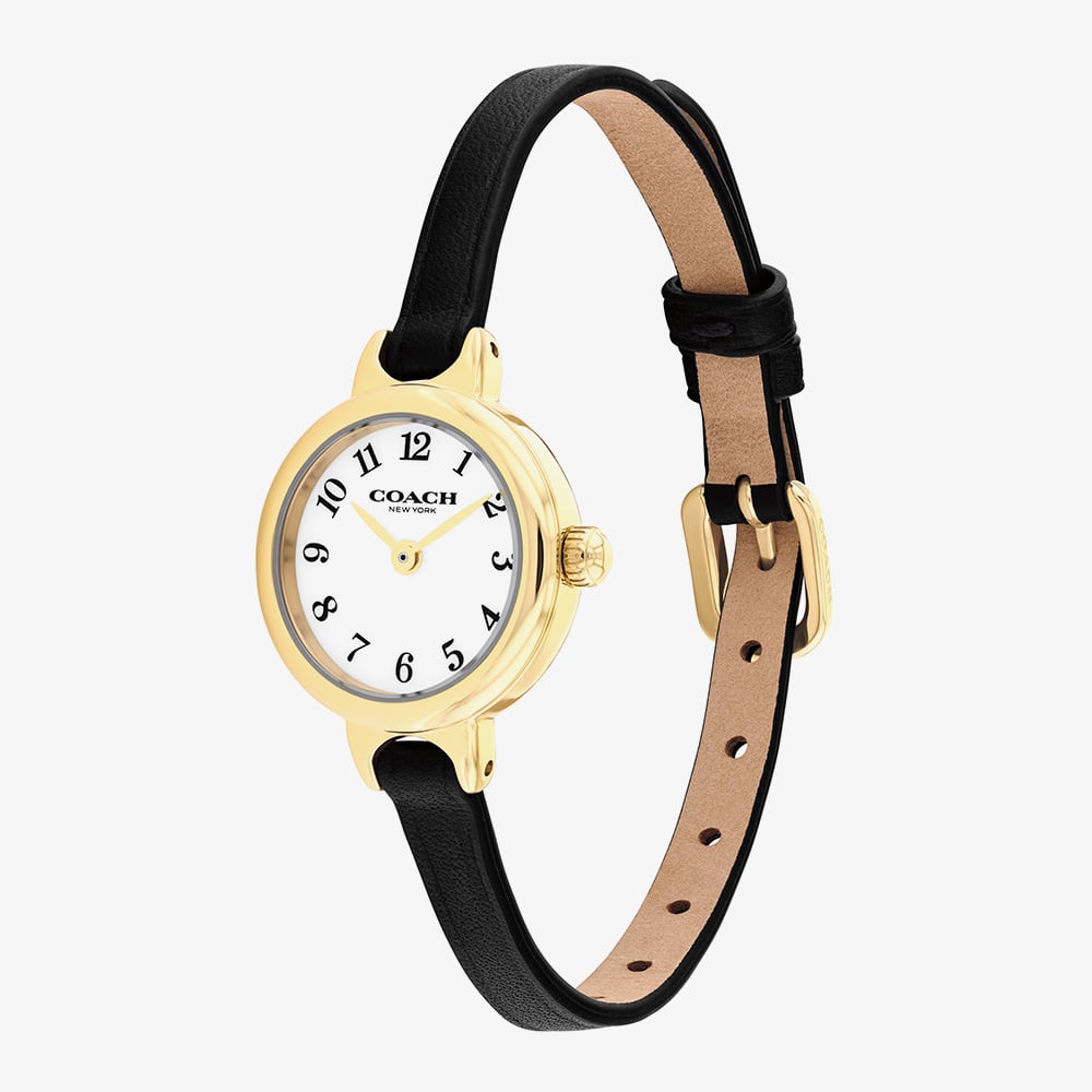 Coach Ladies Iris Black Leather Strap Watch 14504654