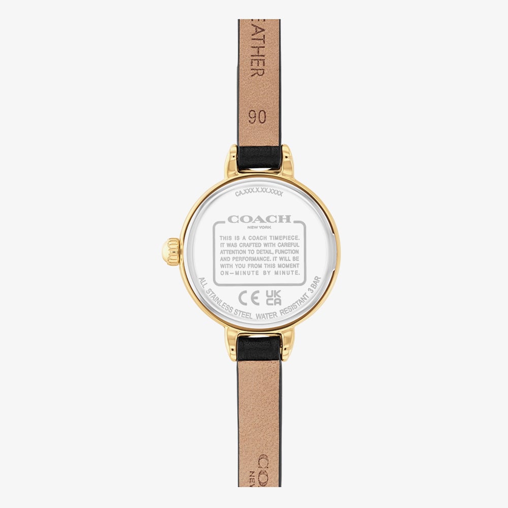 Coach Ladies Iris Black Leather Strap Watch 14504654